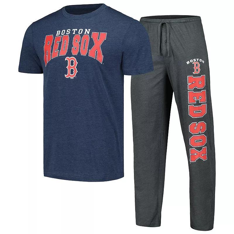 Mens Concepts Sport Charcoal/Navy Boston Red Sox Meter T-Shirt & Pants Sleep Set Product Image