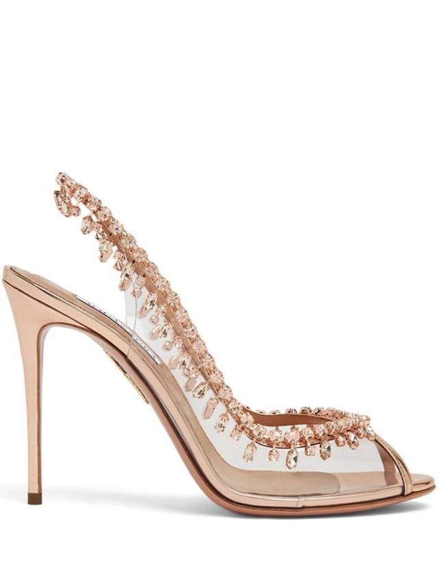 Temptation 105 Crystal-embellished Sandals In Rose Gold Product Image