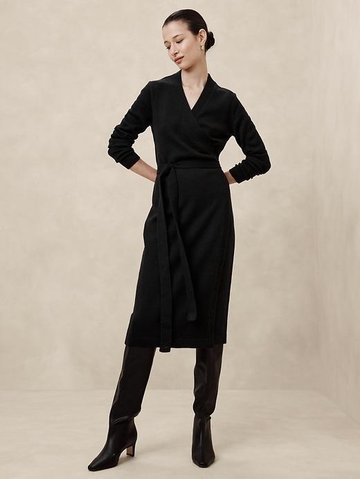 Wrap Midi Sweater Dress Product Image