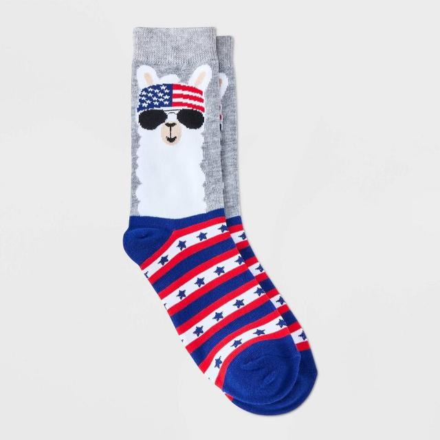 Womens Rocker Llama Crew Socks - Heather 4-10 Product Image