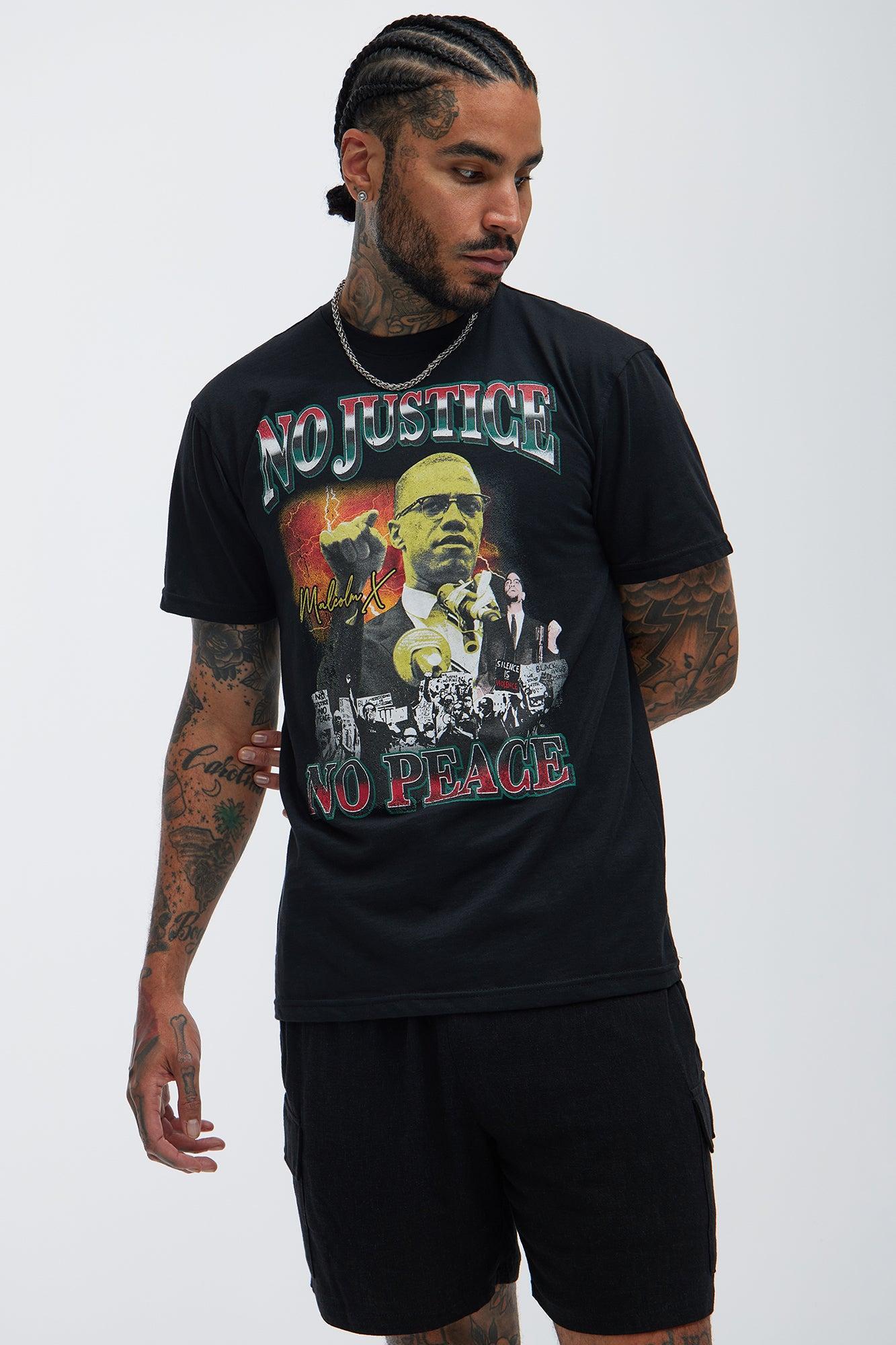 Malcom X No Peace Short Sleeve Tee - Black Product Image