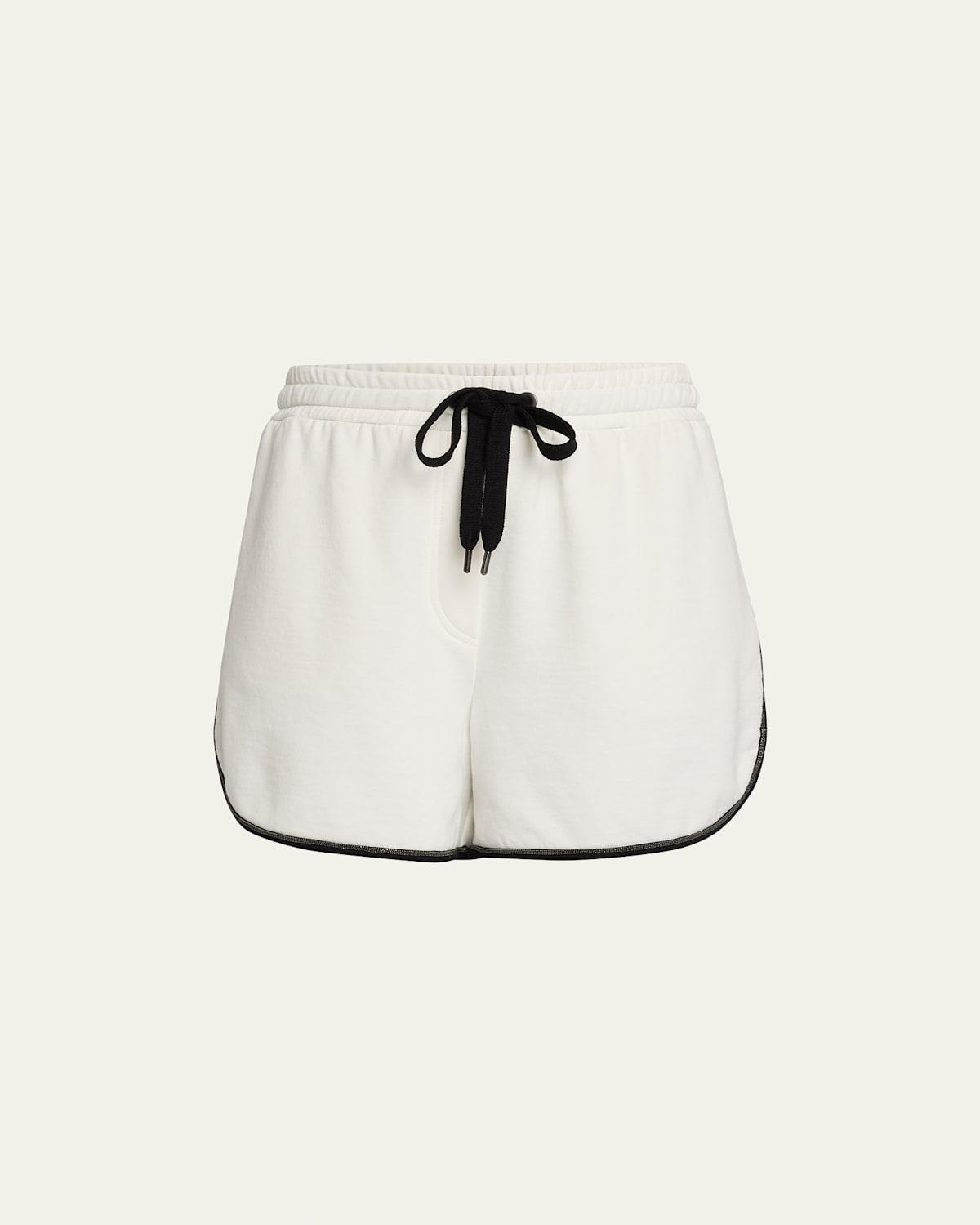 Cotton Felpa Track Shorts With Monili Detail Product Image