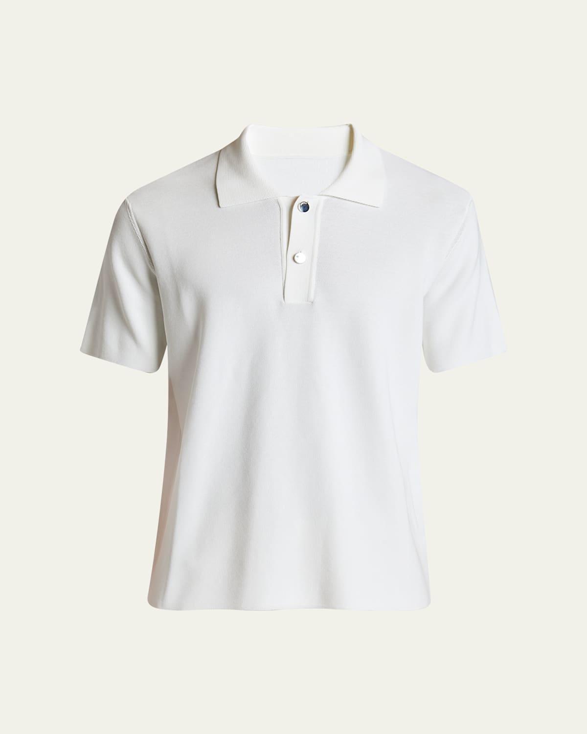 Mens Polo Shirt with Knit Logo Product Image