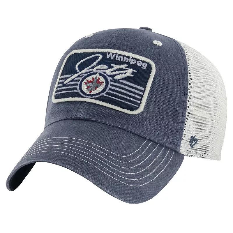 Mens 47 Brand Navy Winnipeg Jets Five Point Patch Clean Up Adjustable Hat Product Image