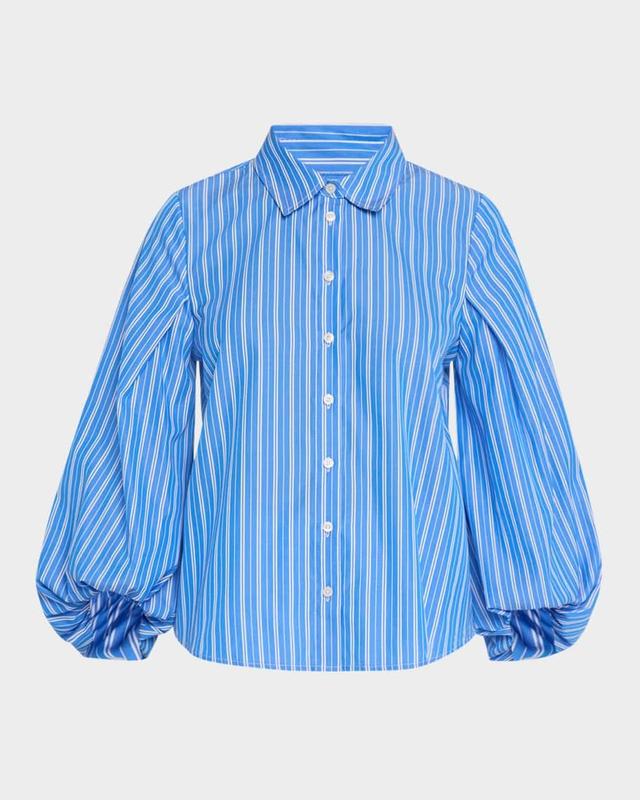 Marina Stripe Balloon-Sleeve Top Product Image