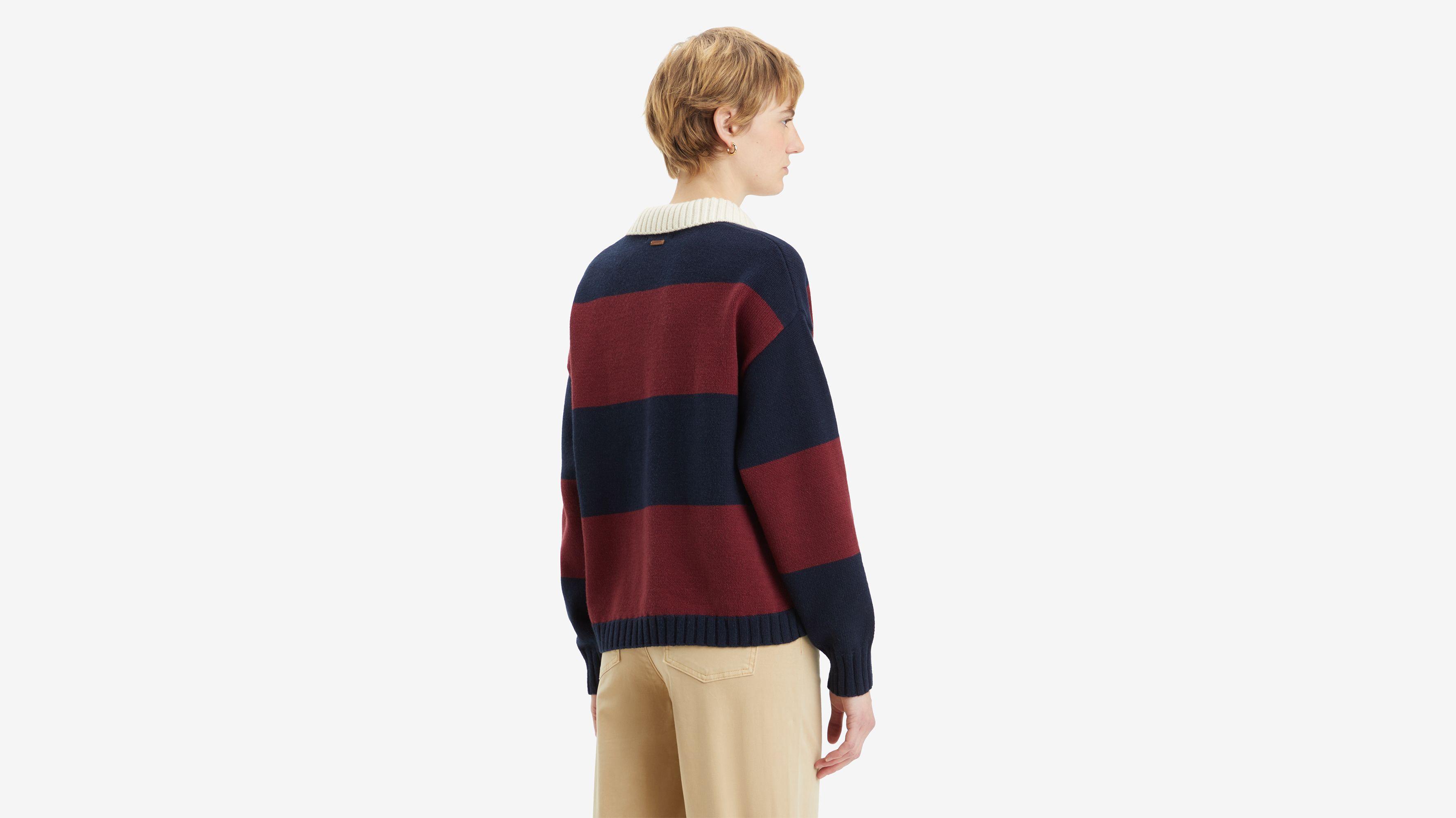 Ivy League Striped Polo Sweater Product Image