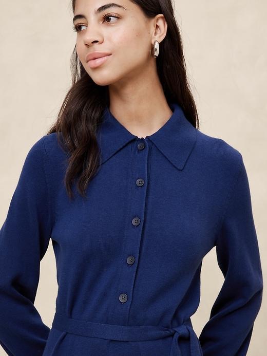 Buttoned Midi Sweater Dress Product Image