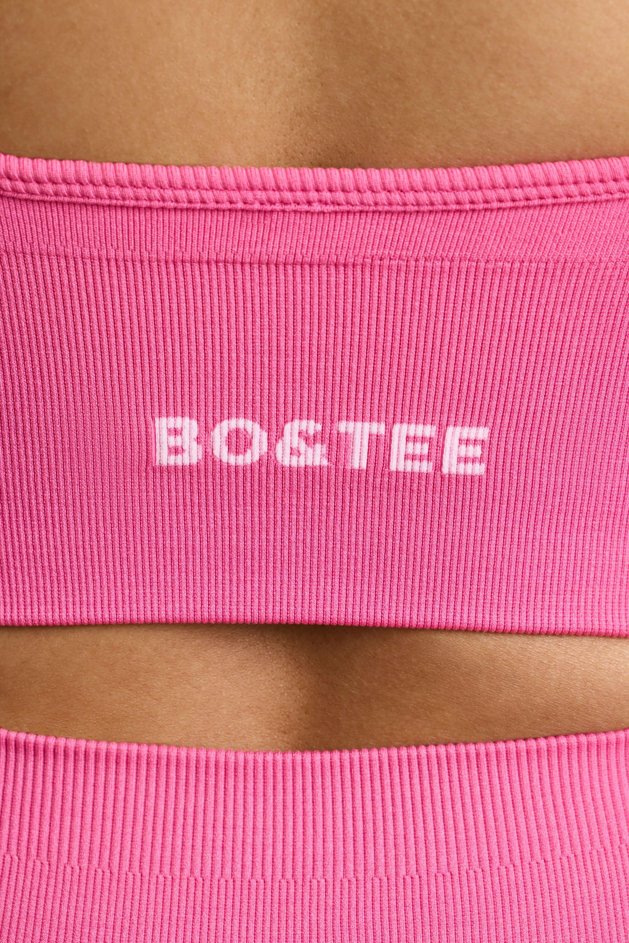 V-Neck Define Luxe Sports Bra in Hot Pink Product Image