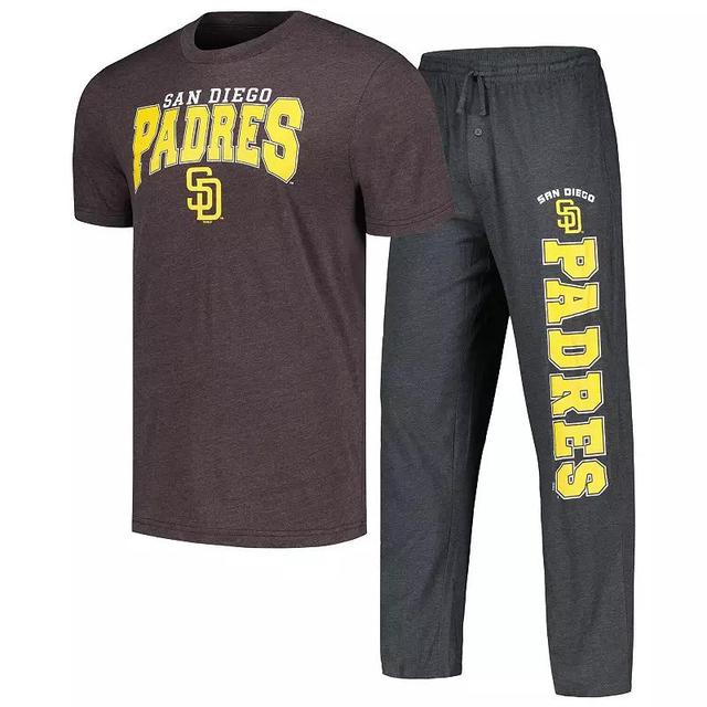 Mens Concepts Sport Charcoal/Brown San Diego Padres Meter T-Shirt & Pants Sleep Set Product Image