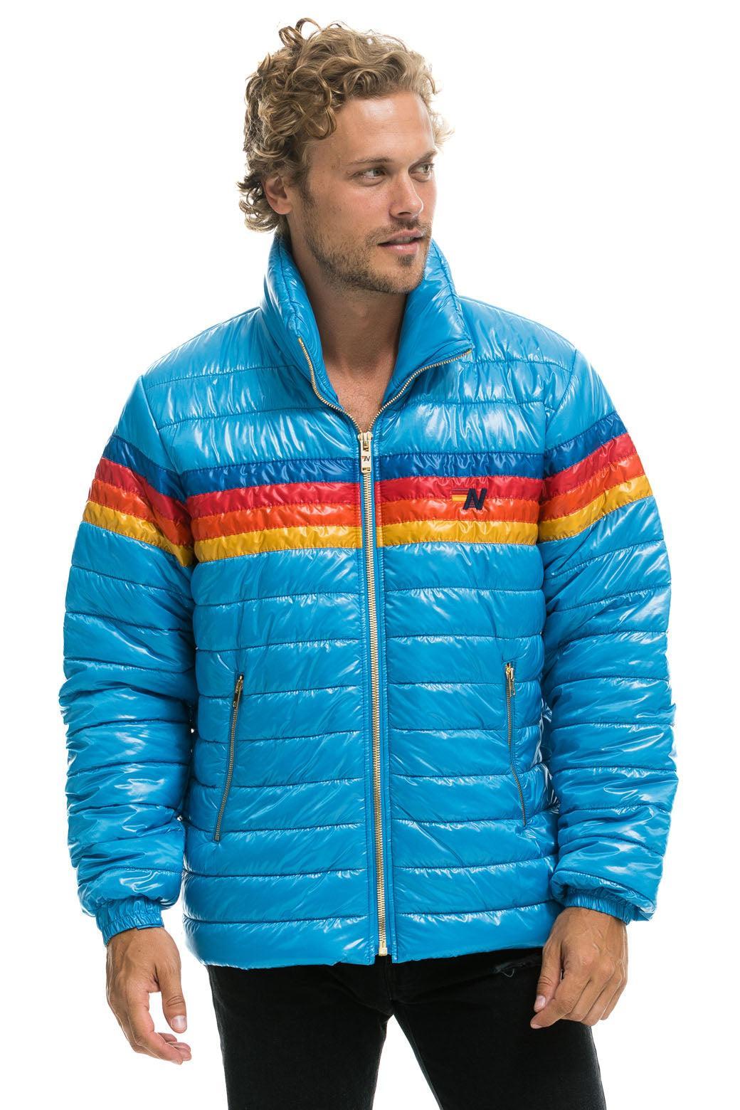 4 STRIPE TRAVELER JACKET - OCEAN GLOSSY Male Product Image