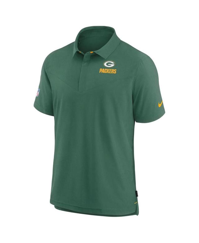 NIKE Men's Green Bay Packers Sideline Lockup Performance Polo Shirt In Green,gold Product Image