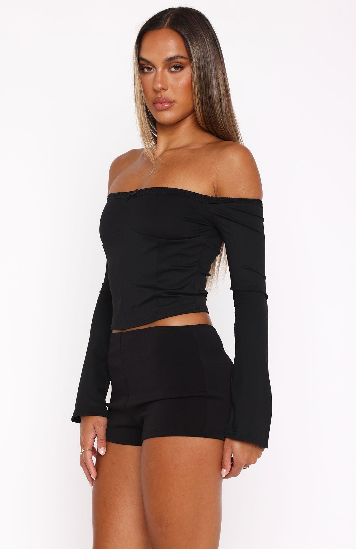 Garden Party Long Sleeve Top Black Product Image