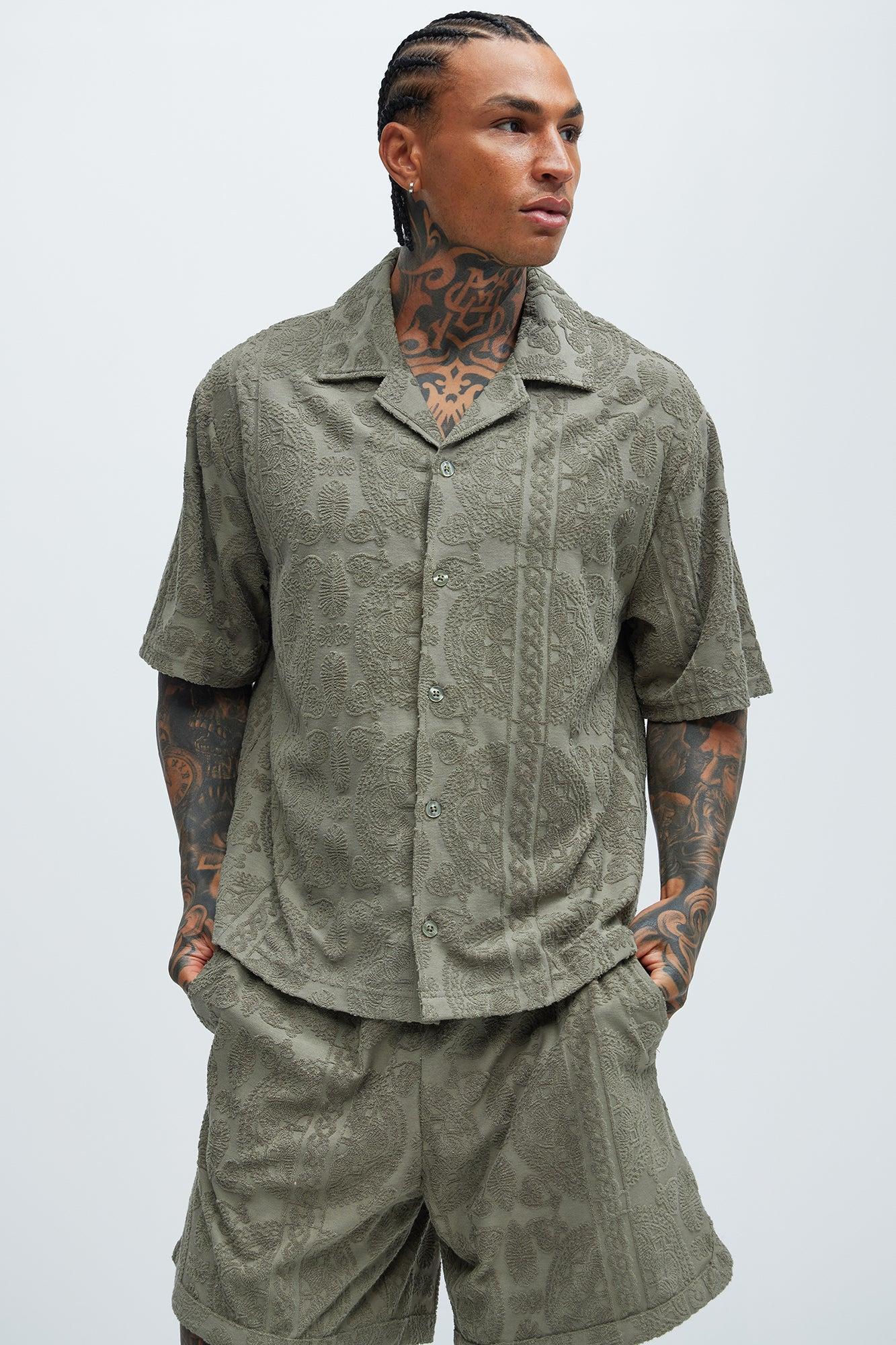 Link Textured Shirt - Olive Product Image