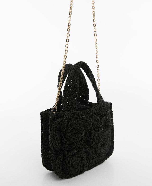 MANGO - Flowers crochet mini bag - One size - Women Product Image