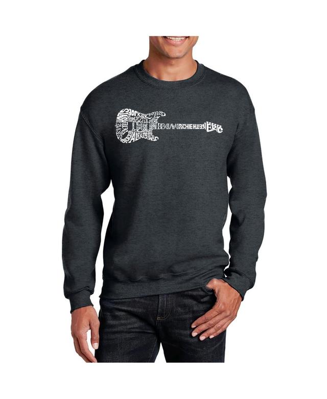 La Pop Art Mens Word Art Rock Guitar Crewneck Sweatshirt Product Image