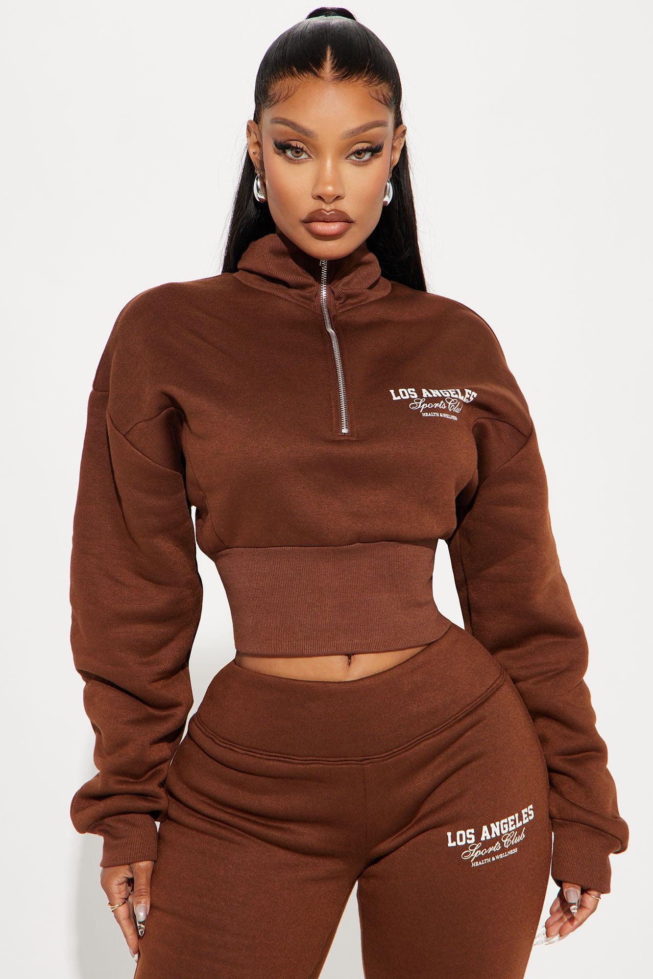 LA Sports Club Polo Sweatshirt - Chocolate Product Image