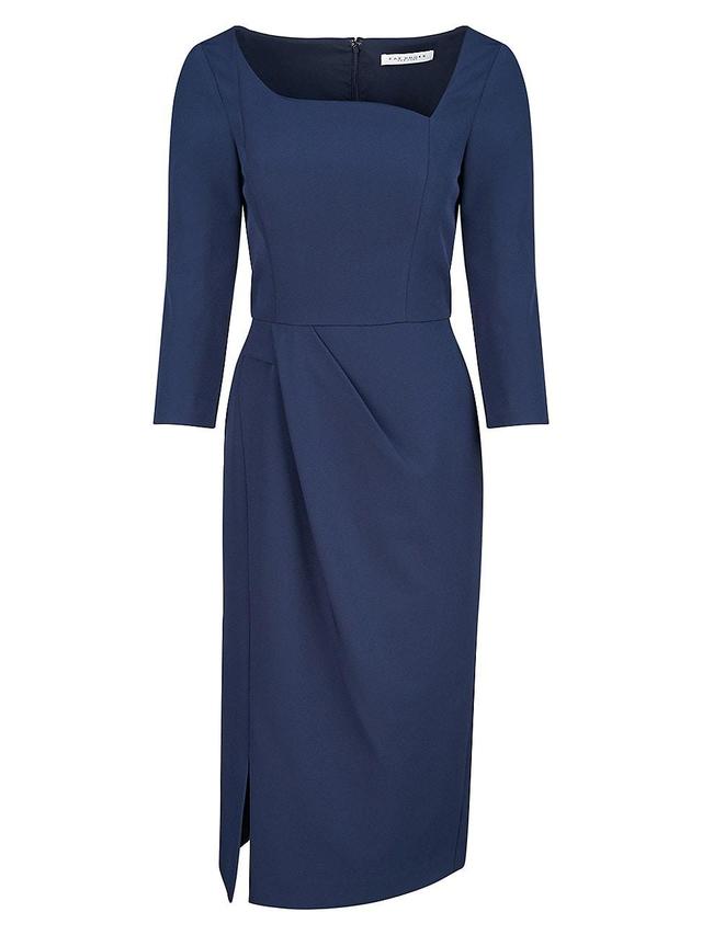 Kay Unger Anya Draped Midi Sheath Dress Product Image