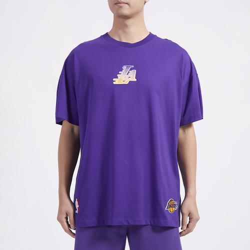 Pro Standard Mens Pro Standard Lakers Oversized Large Letters CJ DS T-Shirt - Mens Purple/Purple Product Image