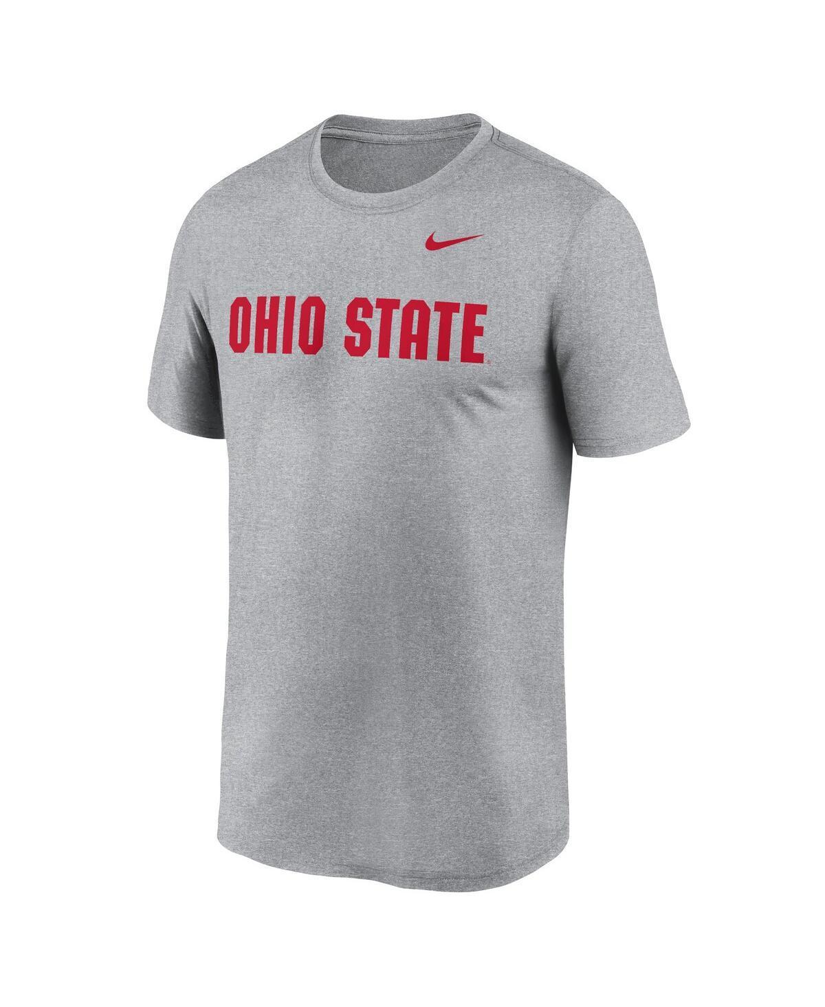 NIKE Men's Heather Gray Ohio State Buckeyes Primetime Evergreen Wordmark T-shirt Product Image