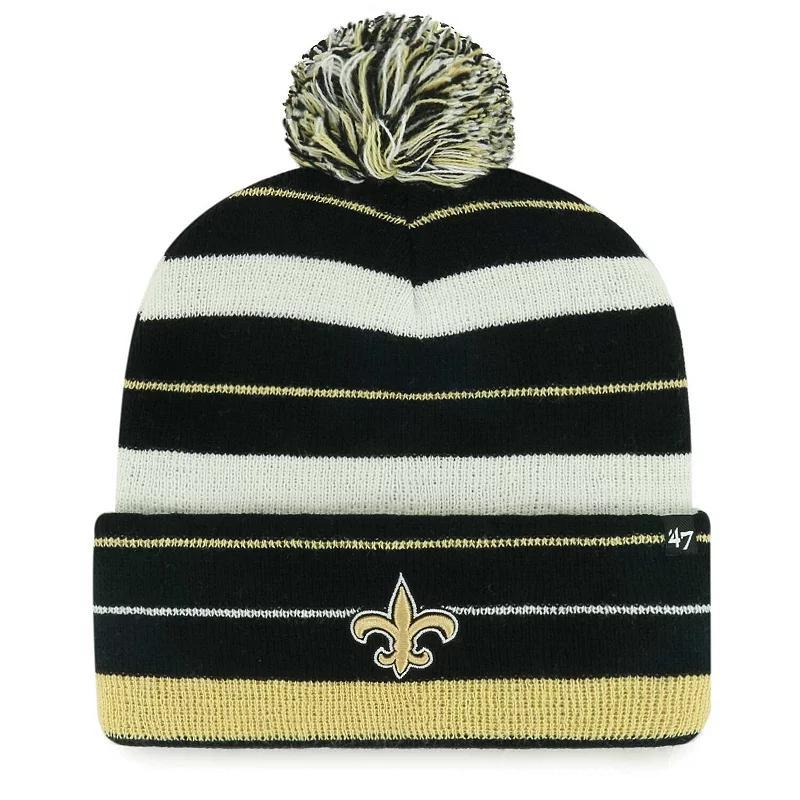 Mens 47 New Orleans Saints Powerline Cuffed Knit Hat with Pom Product Image