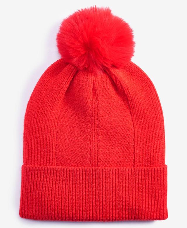 On 34th Womens Multi-Stitch Faux-Fur Pom Pom Beanie, Created for Macys Product Image