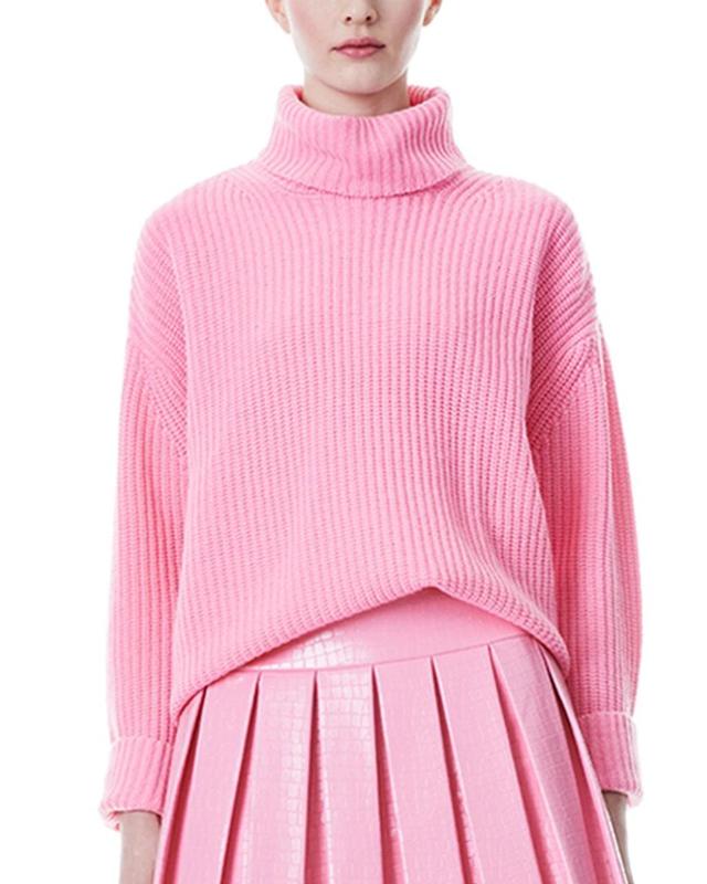 Norma Gerippter Rollkragenpullover Aus Einer Wollmischung In Pink Product Image