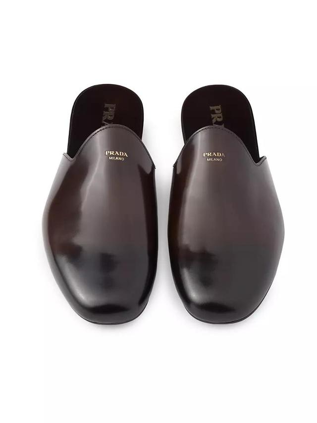 Brushed Leather Slippers Product Image