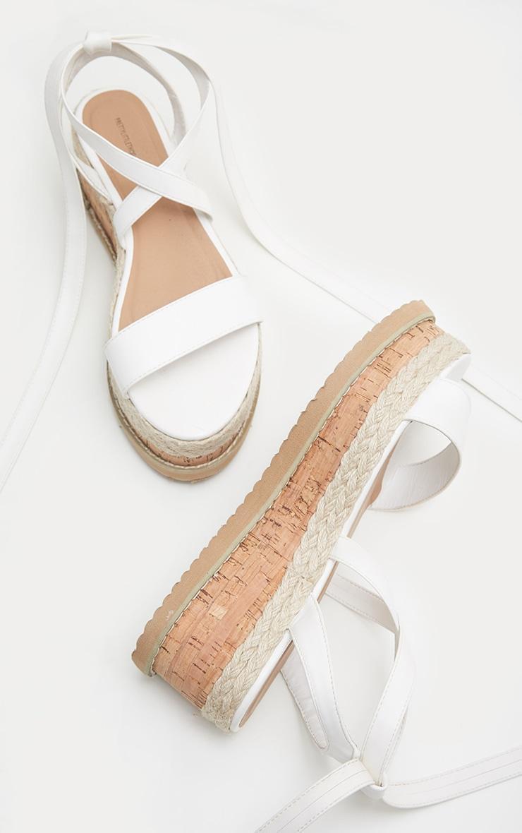 Niella White Espadrille Flatform Sandals Product Image