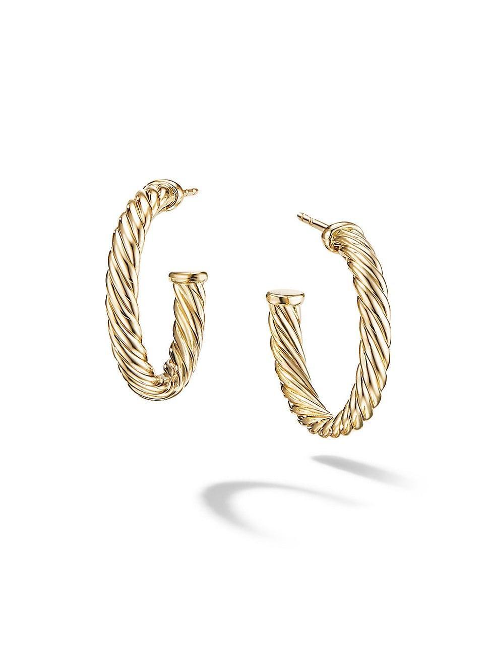 Womens Cablespira Hoop Earrings in 18K Yellow Gold Product Image