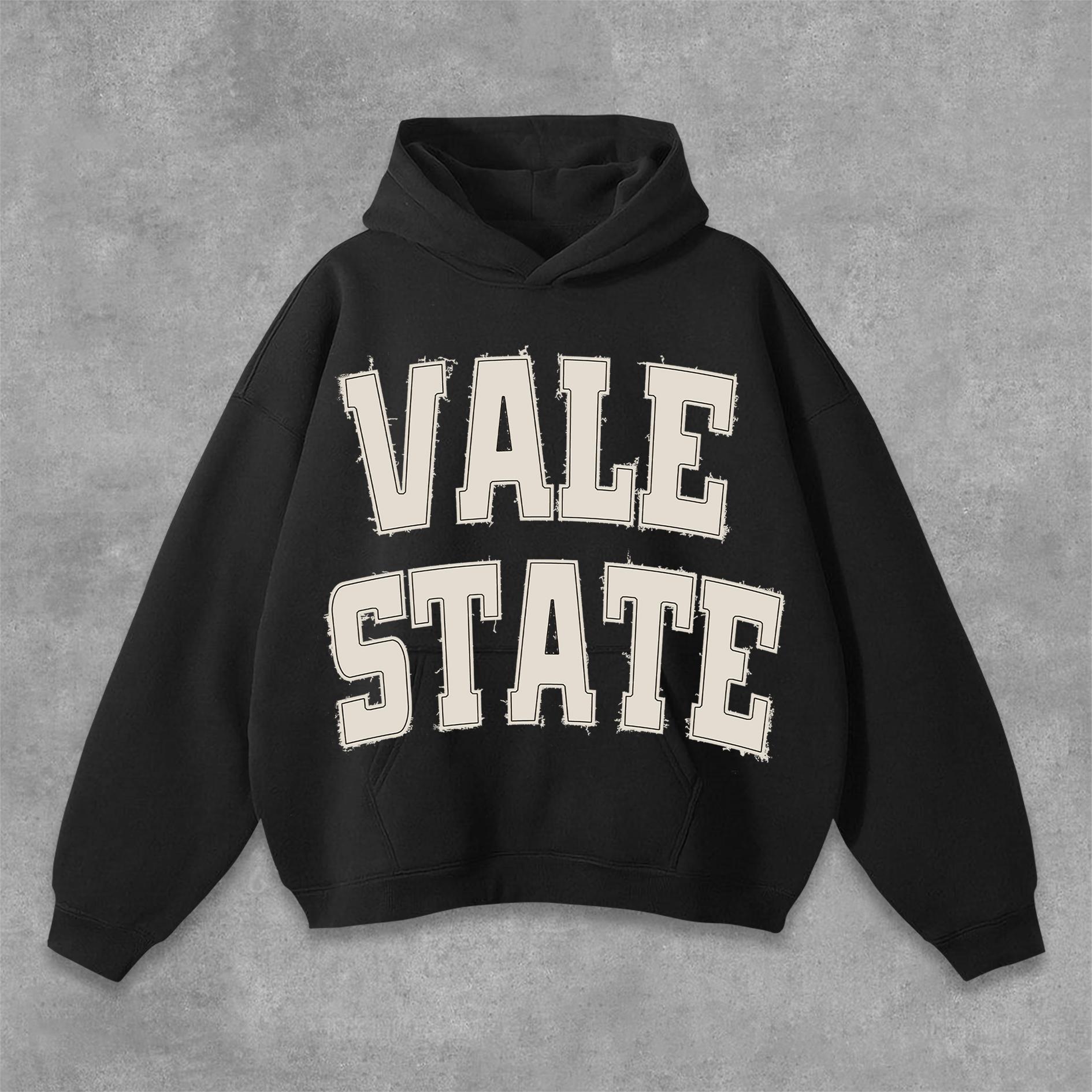 Unisex Men's Vintage Vale State Graphic Print Pocket Hoodie Product Image