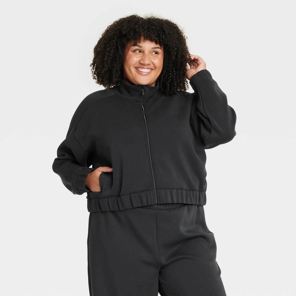 Womens Airy Sleek Full Zip Jacket - All In Motion Black 4X Product Image