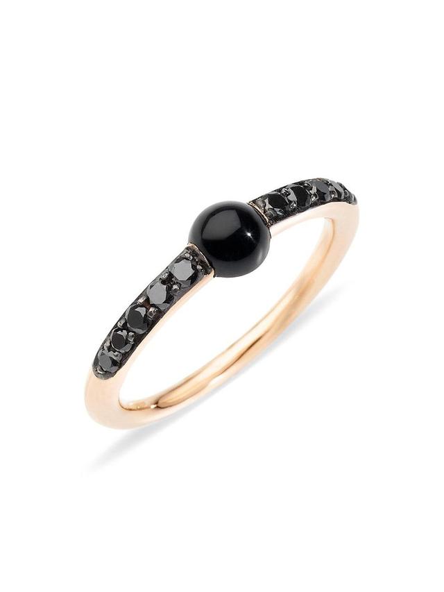 Womens Mama non Mama 18K Rose Gold Onyx & Black Diamond Ring Product Image