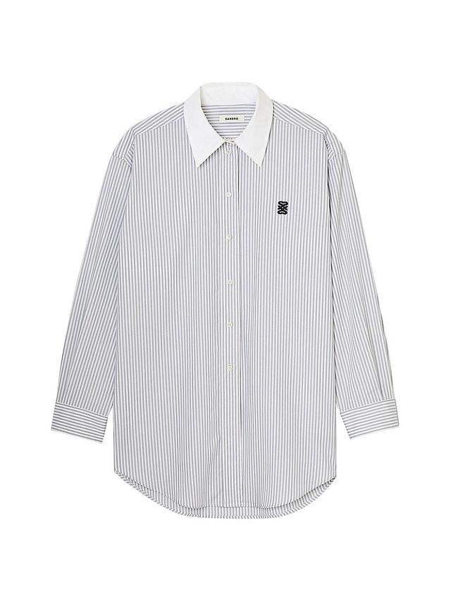 Womens Oversized Striped Shirt Product Image