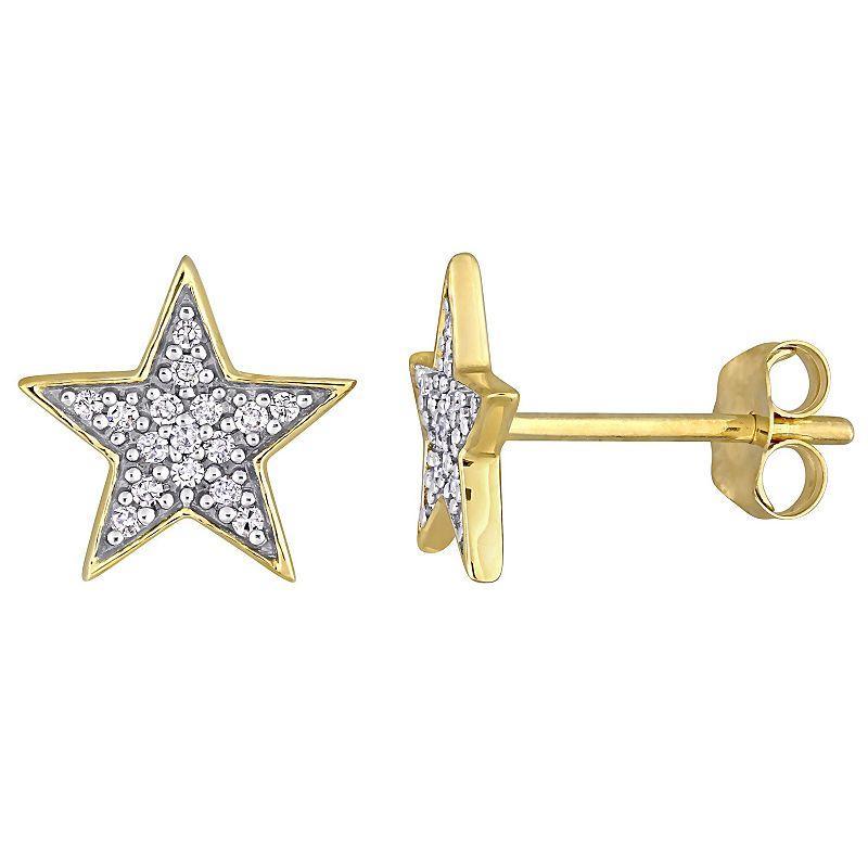 Stella Grace 10k Gold 1/10 Carat T.W. Diamond Star Stud Earrings, Womens Product Image