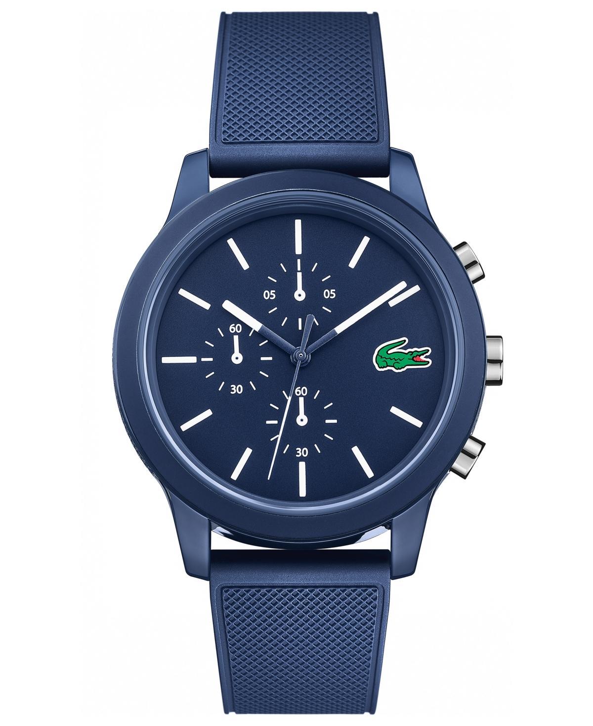 Lacoste 12.12 Chronograph Silicone Band Watch, 44mm in Blue at Nordstrom Product Image