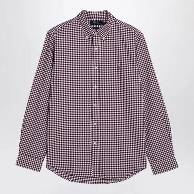 Custom-fit Oxford Shirt With Vichy Pattern In Blue Product Image