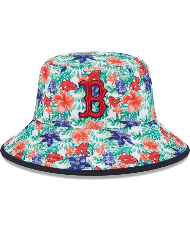 Mens New Era Boston Red Sox Tropic Floral Bucket Hat, Blue Product Image