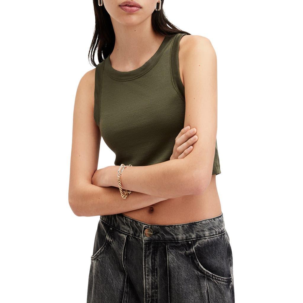 Rina Sleeveless Cropped Tank Top In Tarmac Green Product Image