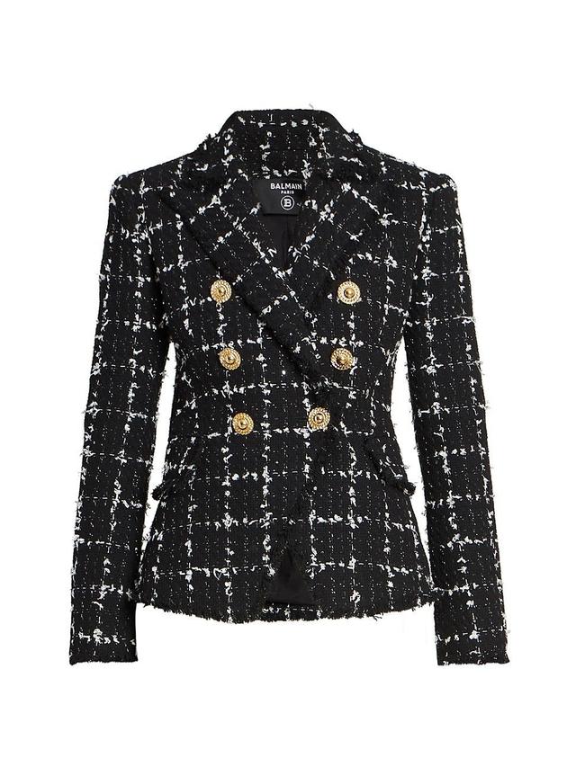 Womens Tweed Double-Breasted Jacket Product Image