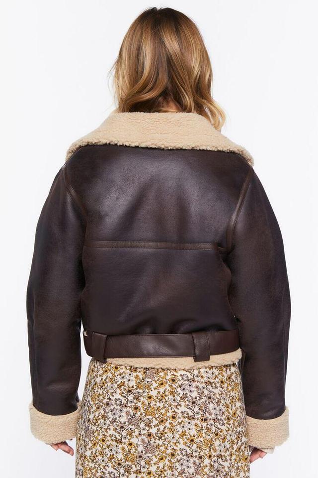 Faux Shearling-Trim Moto Jacket | Forever 21 Product Image