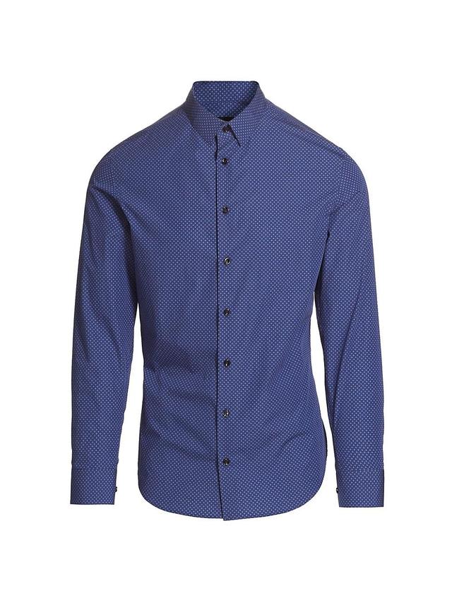 Mens Geometric Cotton Button-Front Shirt Product Image