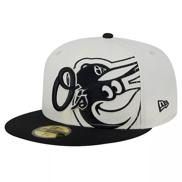 Mens New Era Cream/Black Baltimore Orioles Lonestar 59FIFTY Fitted Hat Product Image