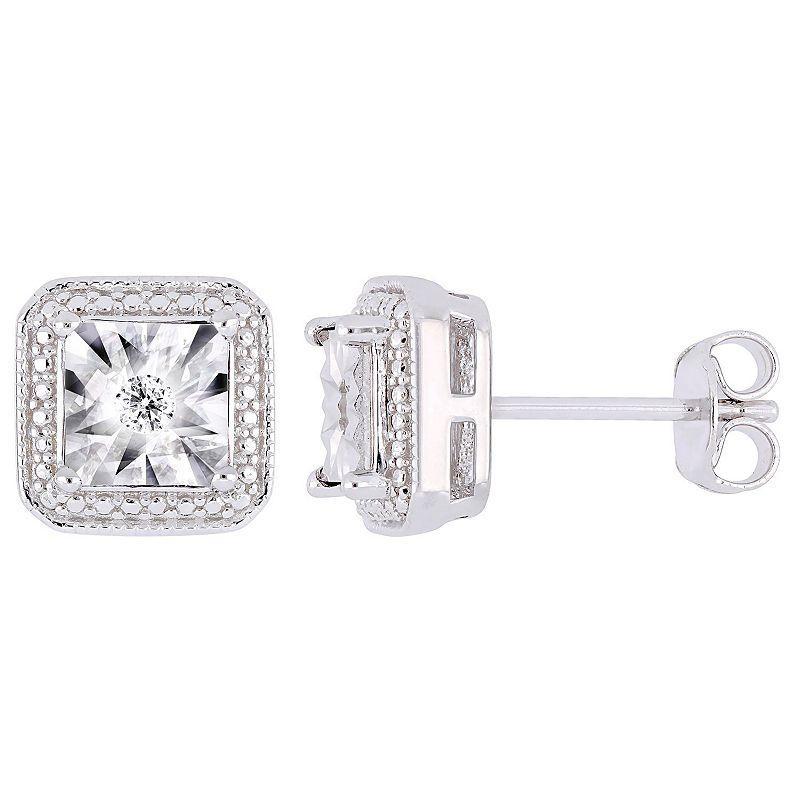 Stella Grace Sterling Silver Diamond Accent Stud Earrings, Womens, White Product Image