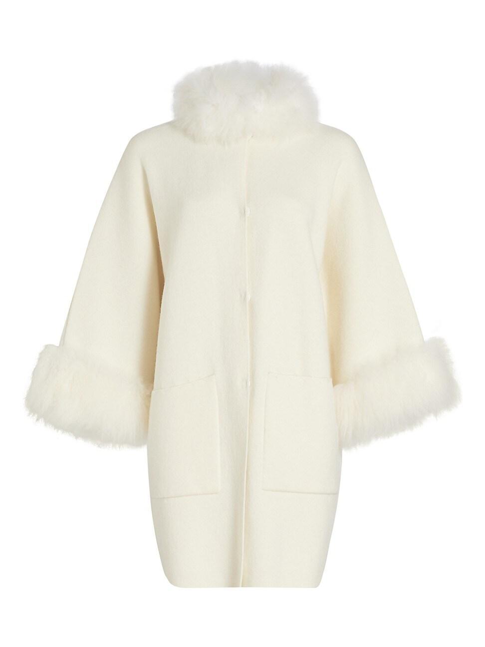 Womens Cashmere Shearling-Trimmed Coat Product Image