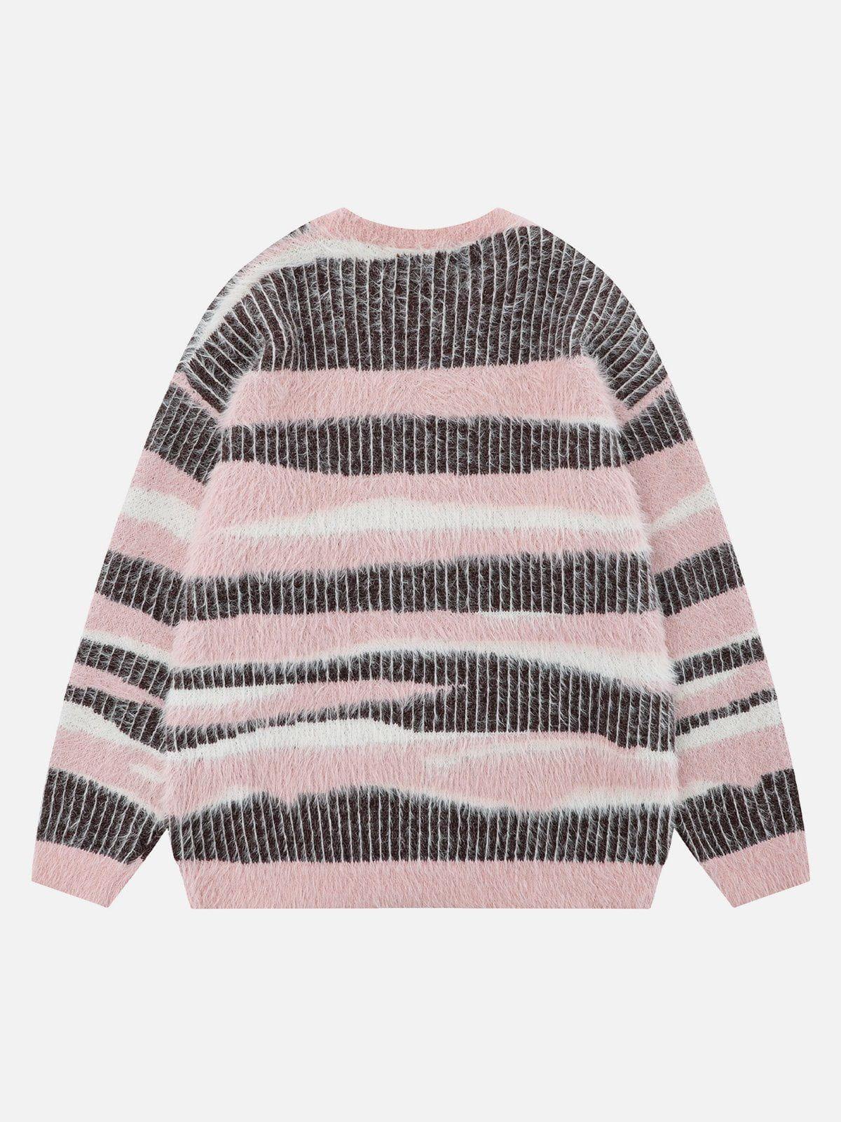 Aelfric Eden Creative Striped Patchwork Sweater Product Image