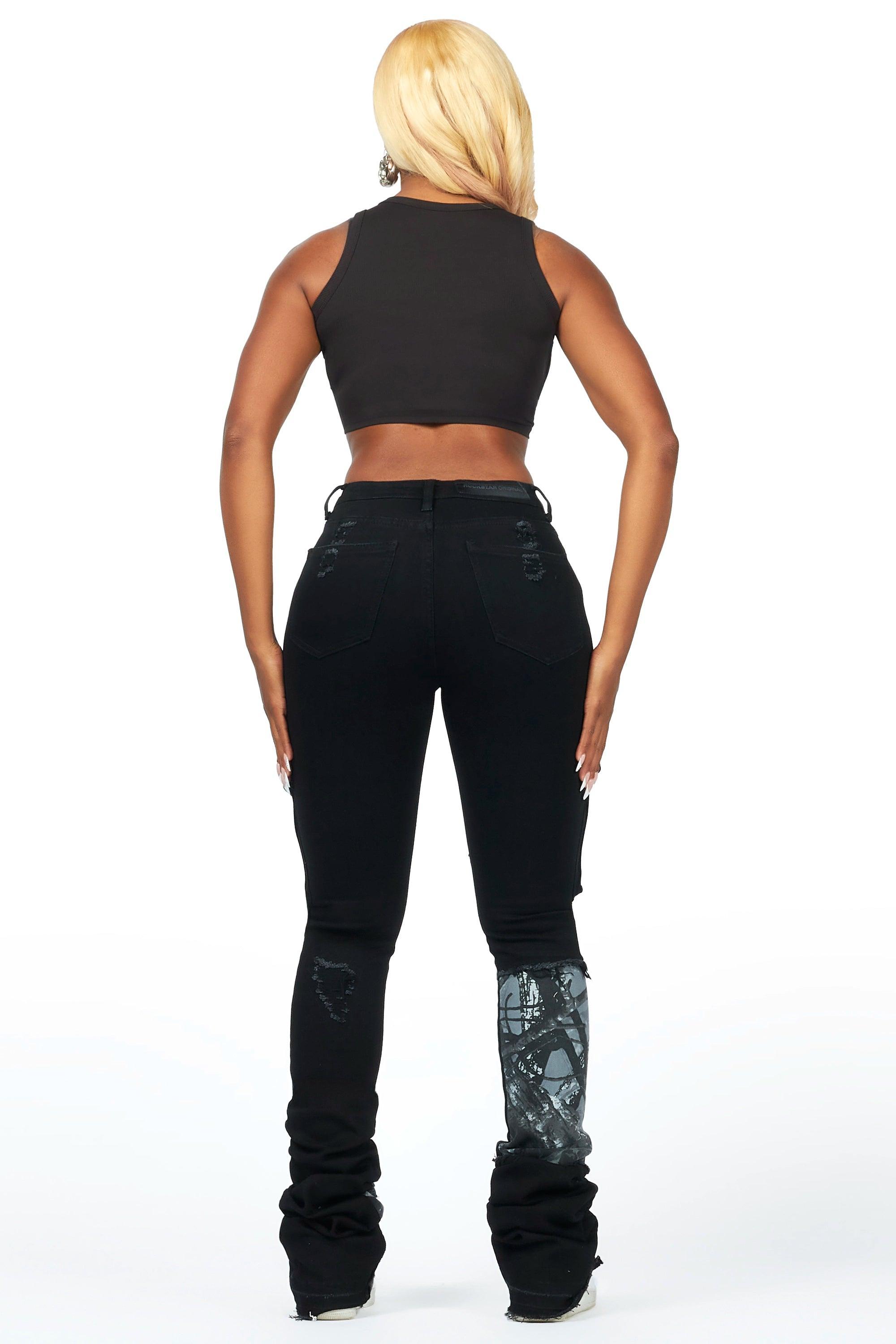 Teresa Black Super Stacked Jean Female Product Image