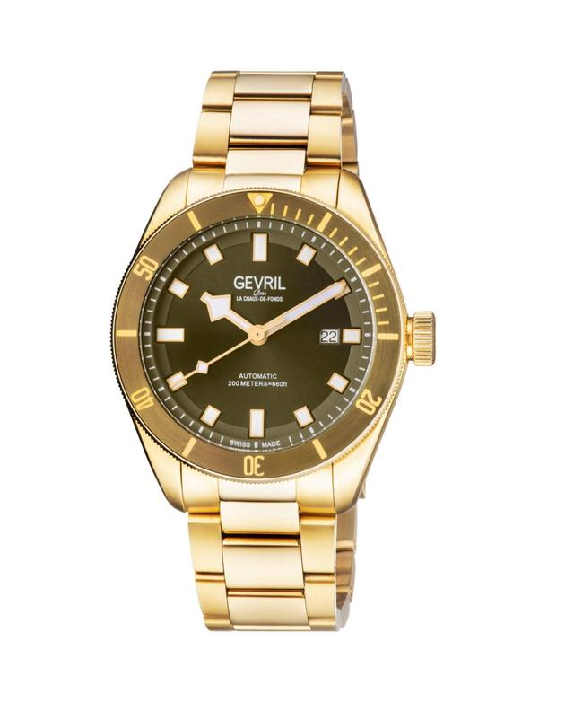 Gevril Mens Yorkville 48605 Swiss Automatic Bracelet Watch 45mm - Gold Product Image