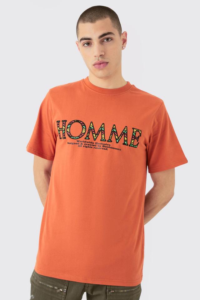 Homme Embroidered Graphic T-shirt | boohooMAN USA Product Image