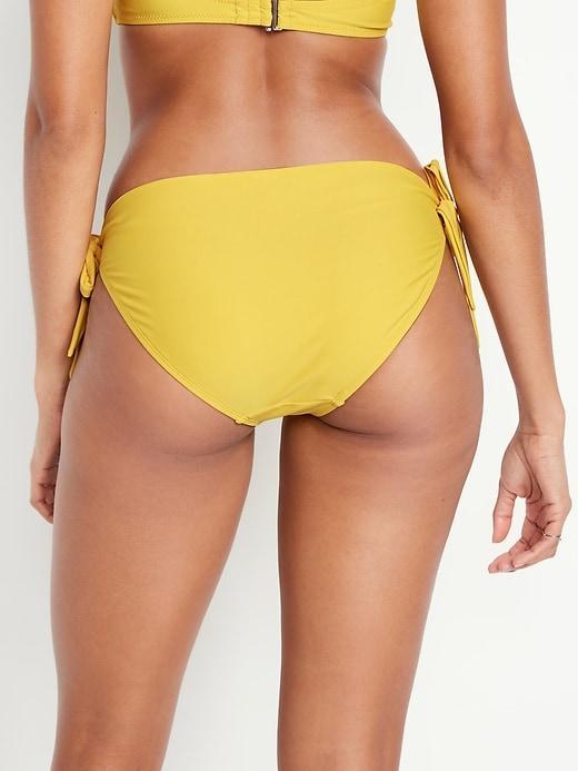 Mid-Rise Side-Tie Bikini Swim Bottoms Product Image