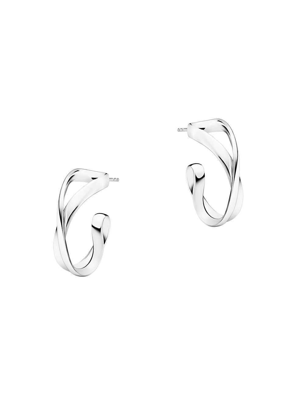 Womens Infinity Sterling Silver Small Hoop Earrings Product Image